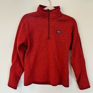 Patagonia Better Sweater Women’s Size medium Red Pullover Fleece Quarter 1/4 Zip